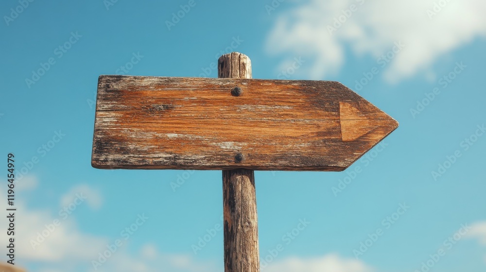 Rustic Wooden Signpost, Sky Background. Rustic Wooden Signpost, Sky Background.