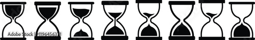 Sand watch icon set . Hourglass symbol. Flat vector graphic design elements, simple standby waiting slow time design pictogram, infographic interface element, used for apps logo web buttons ui ux