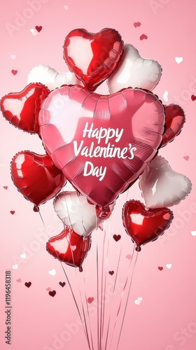 Heart-shaped balloons with 