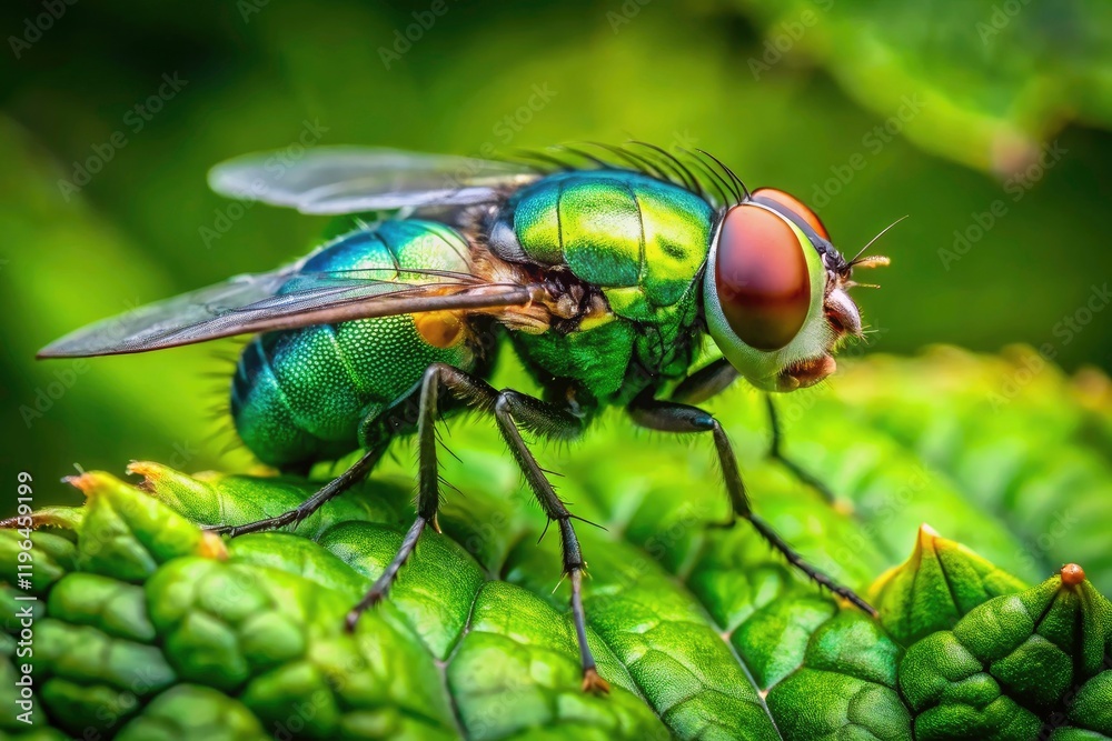 Green Fly Leaf Macro Photography High Depth of Field Insect Nature Closeup Green Fly Leaf Macro Photography High Depth of Field Insect Nature Closeup