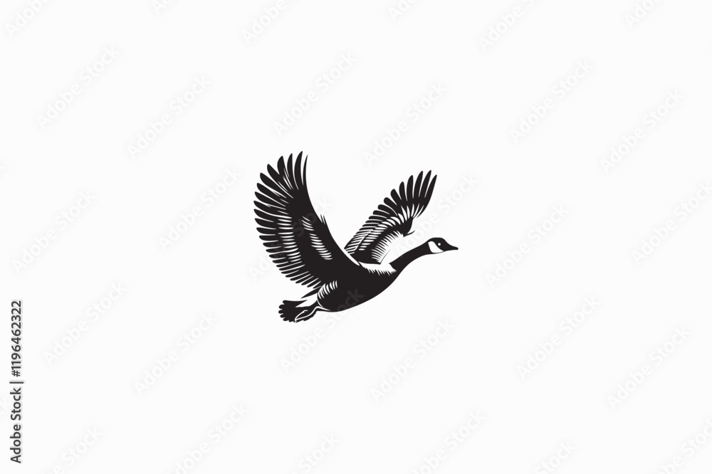 Obraz premium A Goose vector silhouette image made by adobe illustrator..eps
