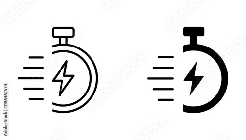 fast charging icon set. vector element design template web on white background