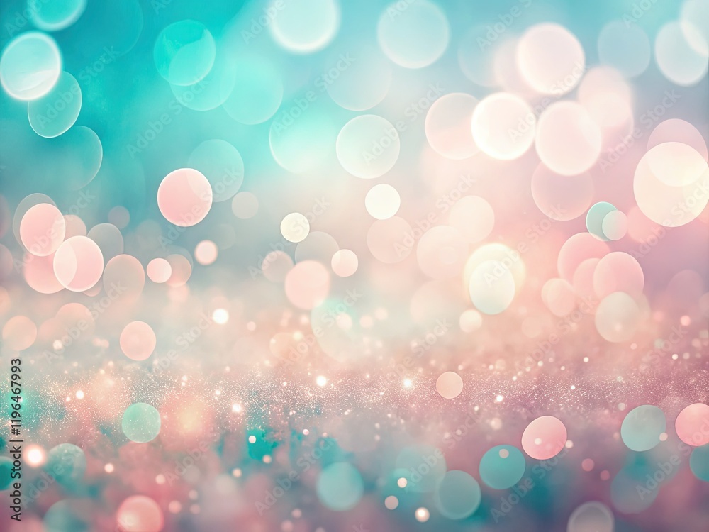 Fototapeta premium Dreamy Pink & Turquoise Bokeh Background: Elegant Minimalist Abstract Texture for Branding & Wedding Invitations