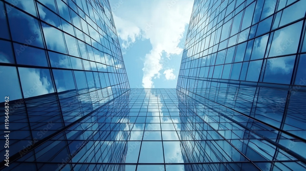 A low-angle shot of a modern glass building with clean lines, looking up towards the sky. A low-angle shot of a modern glass building with clean lines, looking up towards the sky.