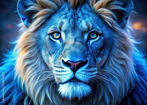 Extreme Close-Up Blue Winged Lion HD Wallpaper - Majestic Wildlife Photography photo