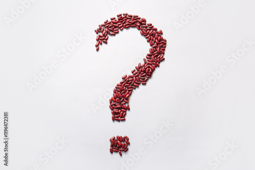 Question mark made of raw b...