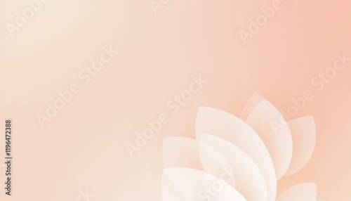 Abstract lotus petals on beige gradient background