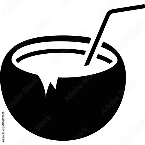 Simple vector icon coconut