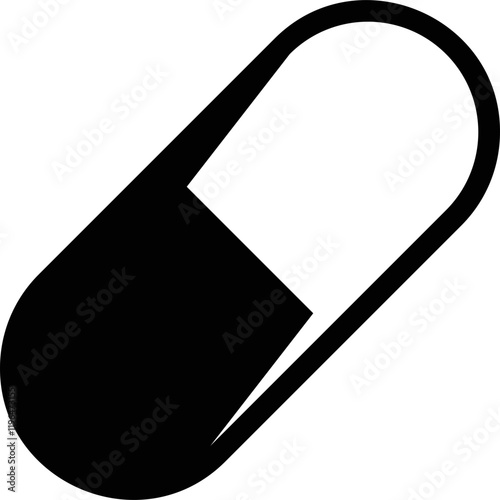 Simple vector icon capsule tablet