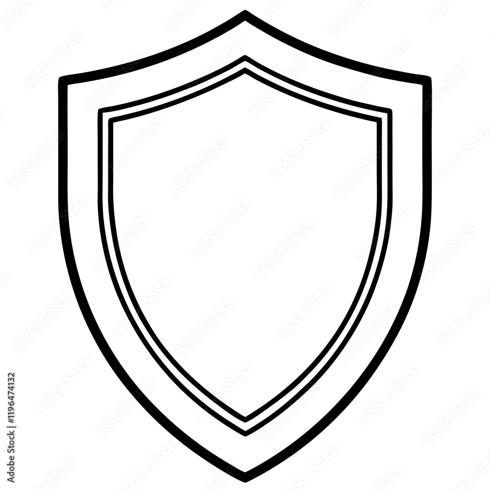 Security Shield Vector Line Art Security Shield Vector Line Art