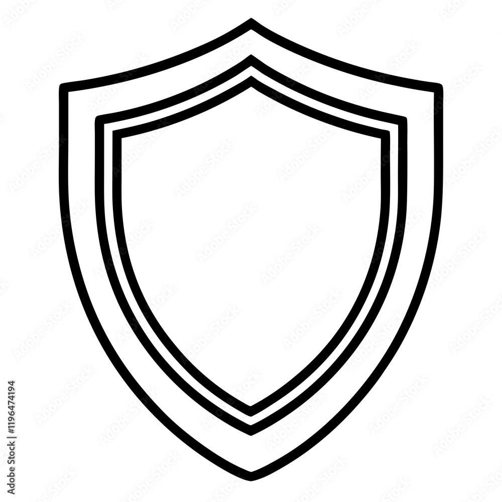 Security Shield Vector Line Art Security Shield Vector Line Art