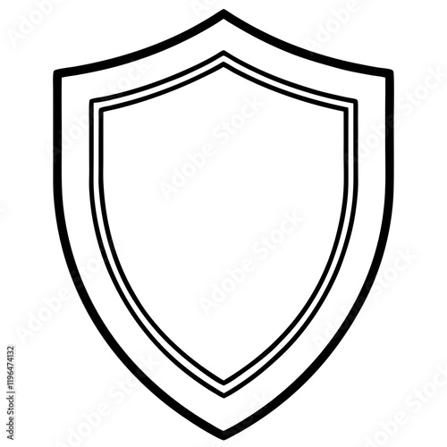 Security Shield Vector Line Art