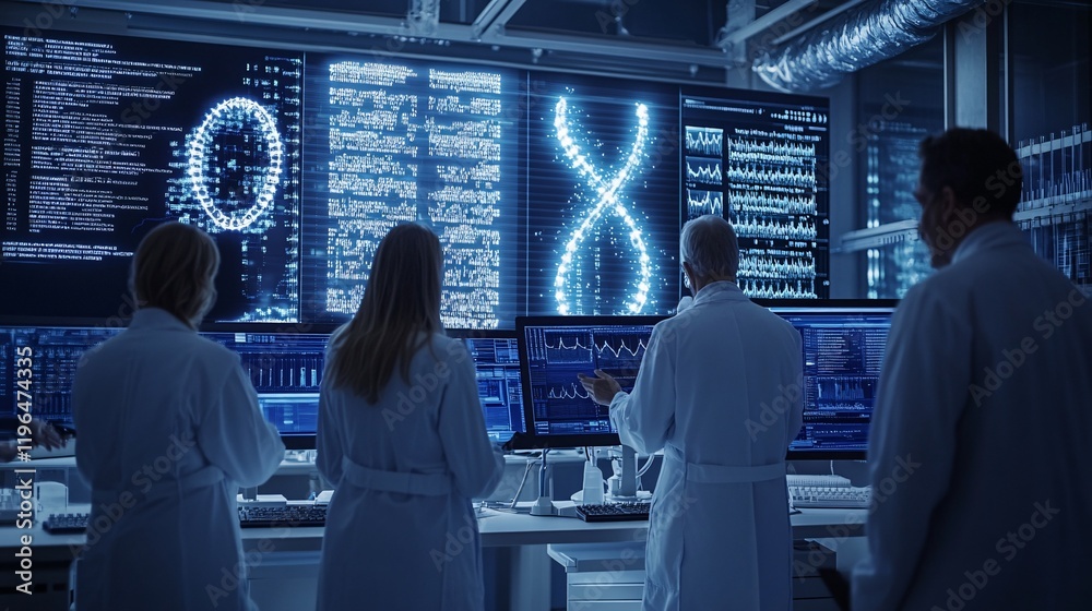 Scientific analysis of dna structures in a high-tech lab futuristic environment close view Scientific analysis of dna structures in a high-tech lab futuristic environment close view