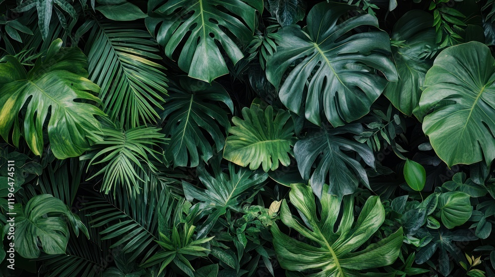 A lush tropical jungle background filled with dense green foliage and exotic plants. A lush tropical jungle background filled with dense green foliage and exotic plants.