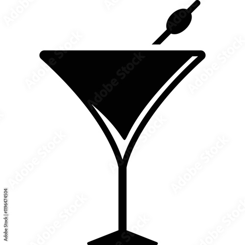 Simple vector icon cocktail glass