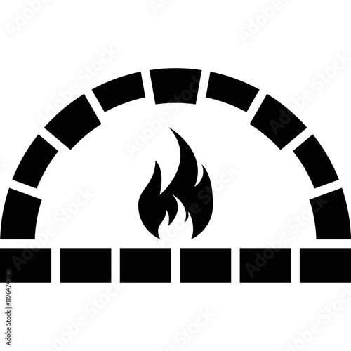 Simple vector icon stone oven