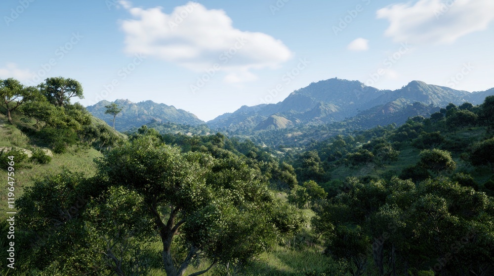 Obraz premium Lush Green Mountain Landscape