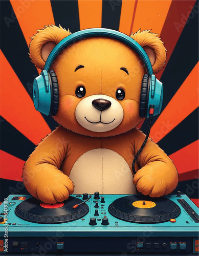 teddy bear with headphones