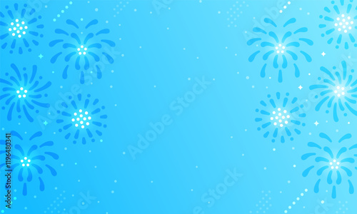 夏の風物詩。夜空に咲く華やかな打ち上げ花火のベクターイラスト素材。