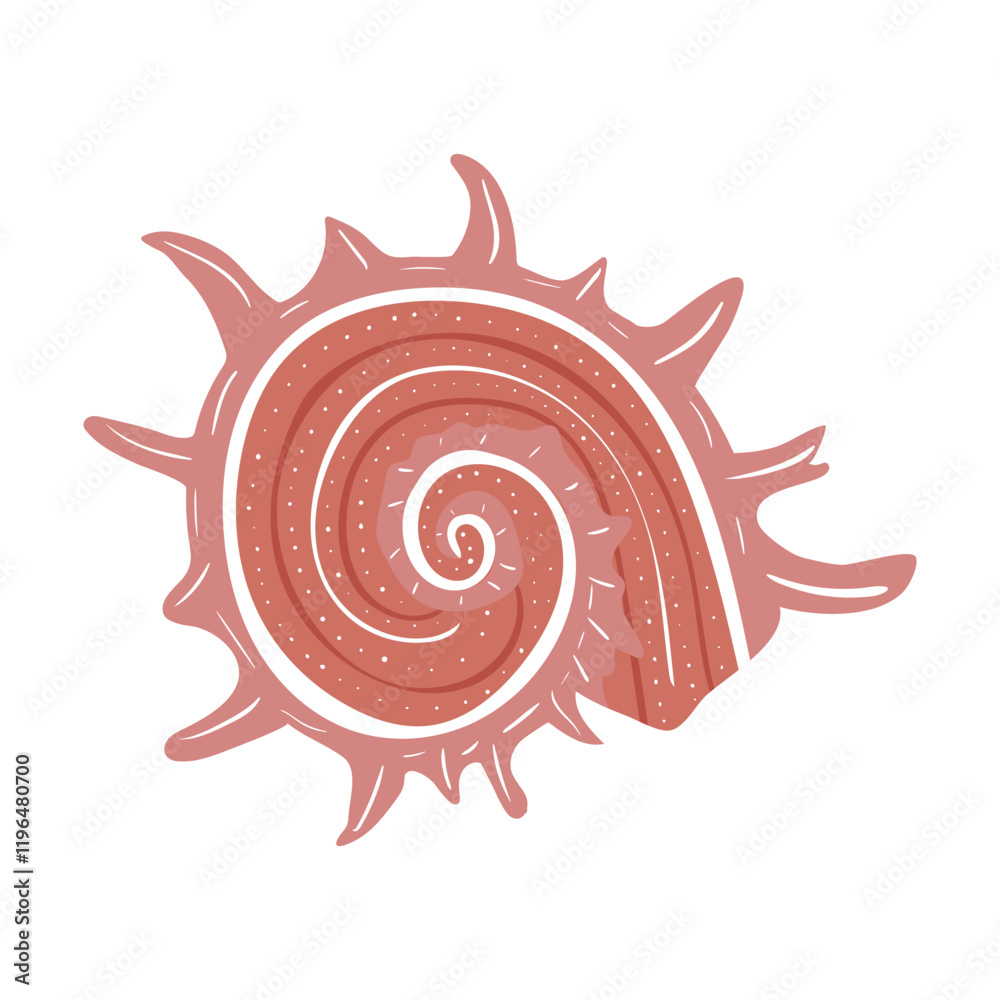 Pink seashell icon on white background. Vector illustration Pink seashell icon on white background. Vector illustration