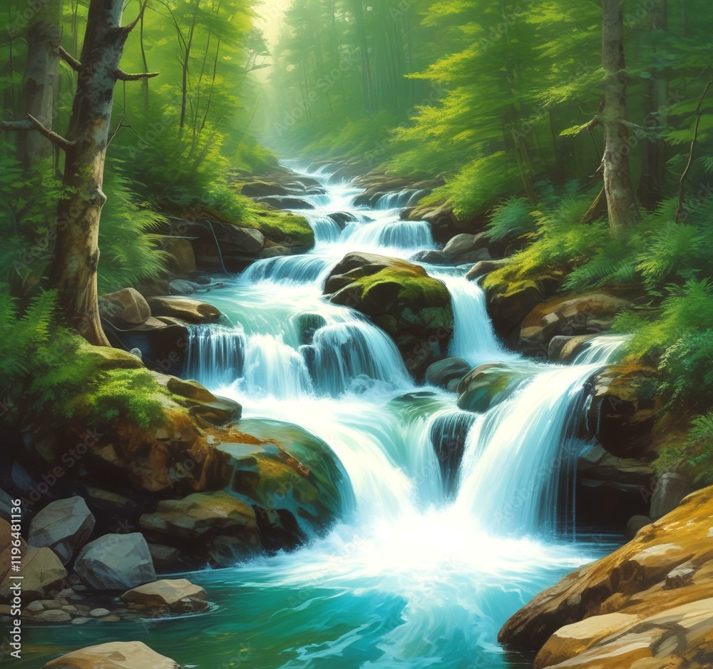 Illustration of amazing eco green landscape. Illustration of amazing eco green landscape.
