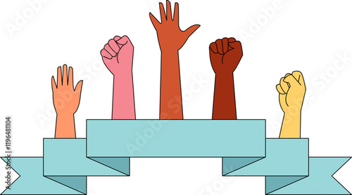 Hands Raised Stop Racism