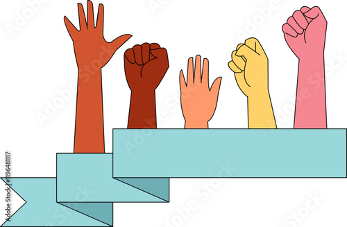 Hands Raised Stop Racism