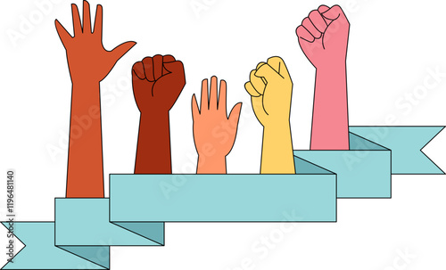 Hands Raised Stop Racism
