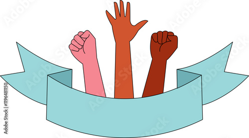 Hands Raised Stop Racism