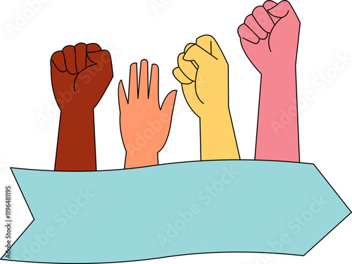Hands Raised Stop Racism