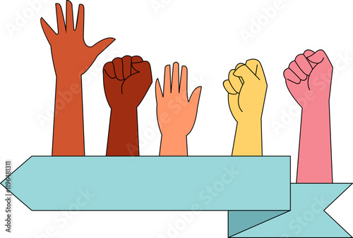 Hands Raised Stop Racism