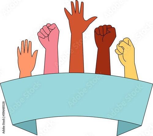Hands Raised Stop Racism