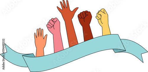 Hands Raised Stop Racism