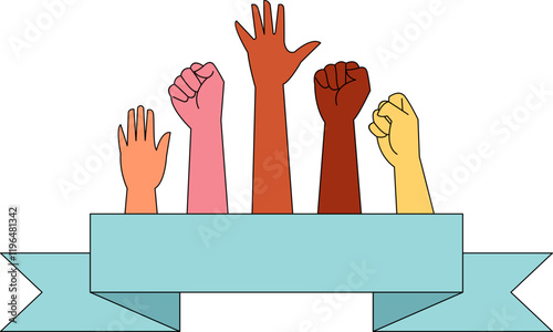 Hands Raised Stop Racism