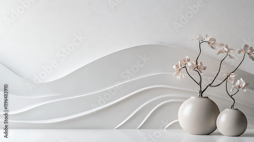 Elegant linear wave designs featuring smooth motion and minimalist curves, set on a clean white background for sophistication. 