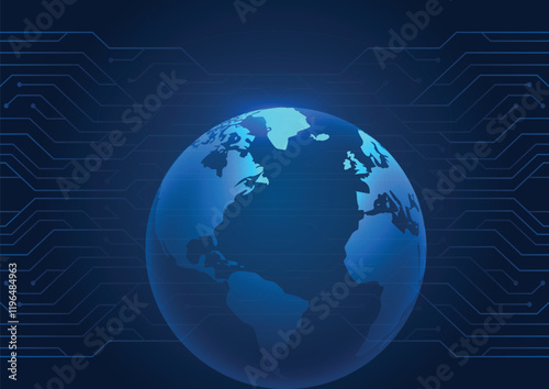 vector art design depicts the world of artificial intelligence with interconnected network elements, digital patterns, and futuristic icons, showcasing the innovation and complexity of AI technology