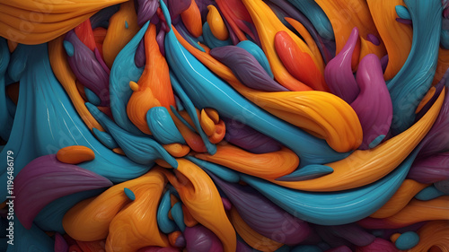 close up of colorful FLUID