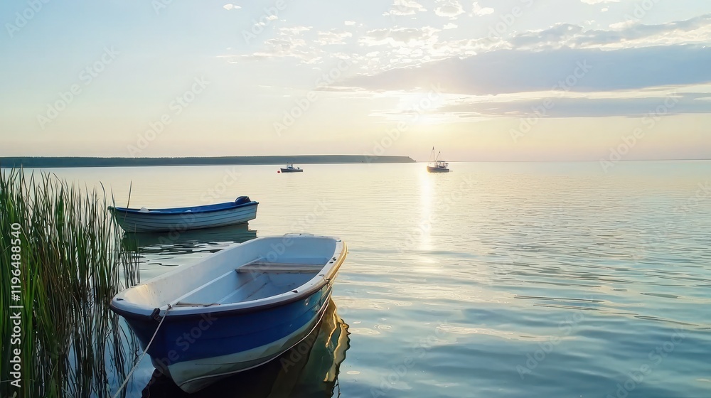 Peaceful Sunrise Boats