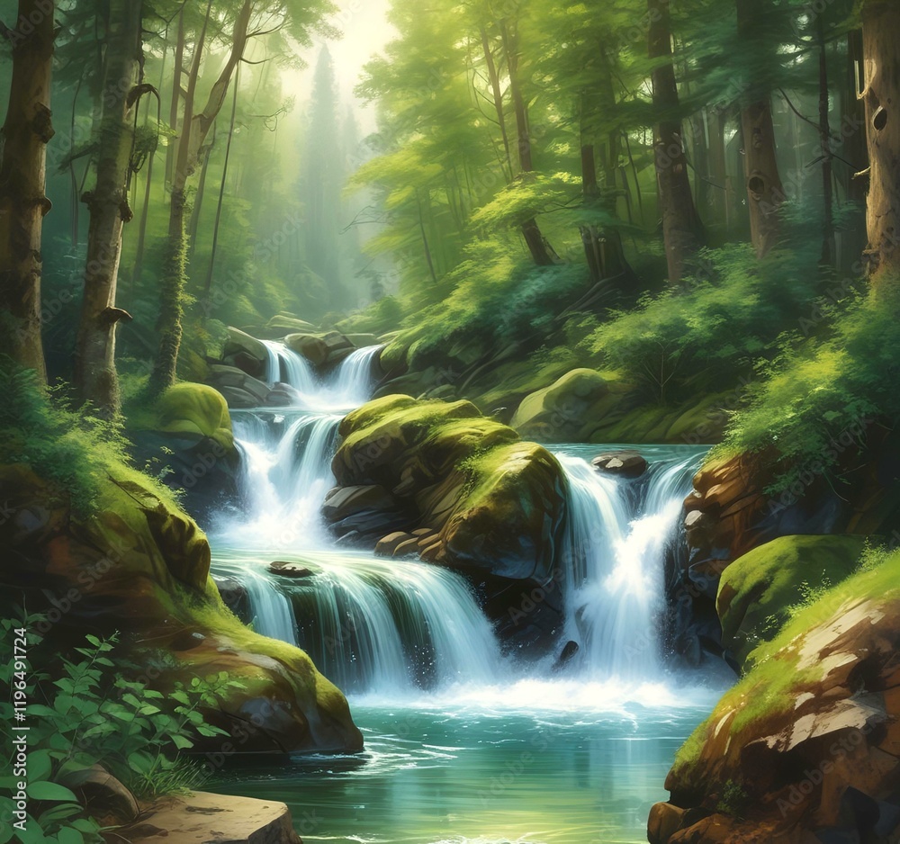 Illustration of amazing eco green landscape. Illustration of amazing eco green landscape.