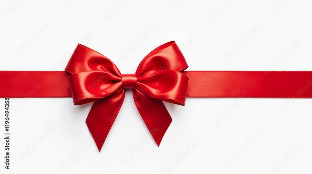 Elegant Red Ribbon with Bow: Perfect for Gift Wrapping Elegant Red Ribbon with Bow: Perfect for Gift Wrapping