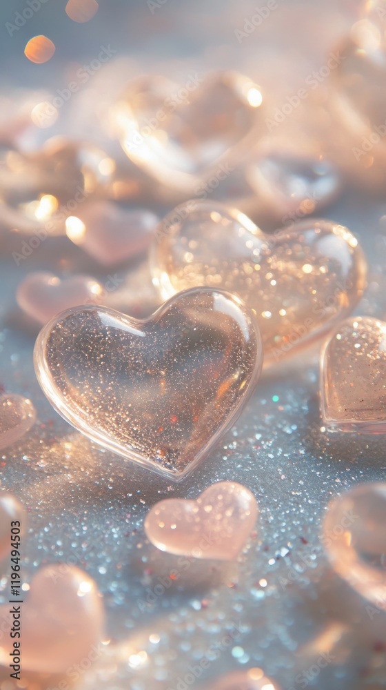 Fototapeta premium Romantic Valentine's Day template with cute teddy bears and floating hearts. Perfect for Instagram Stories and social media posts. Beautiful design for love-themed content.