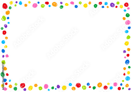 手描きのクレヨン素材　背景　フレーム