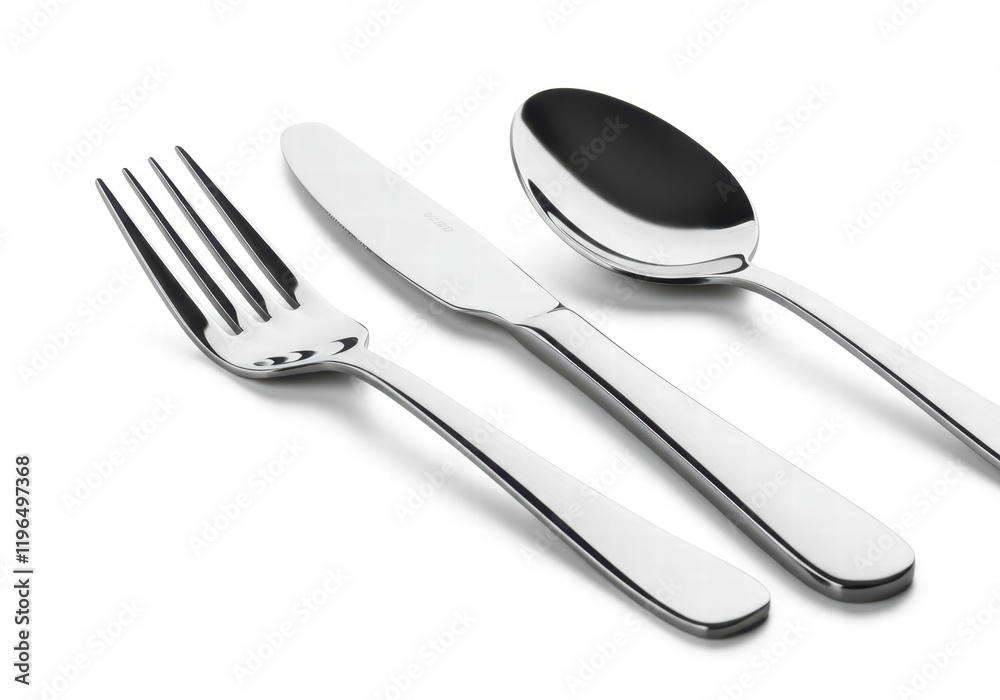 Fork knife and spoon cutlery set isolated on white background Fork knife and spoon cutlery set isolated on white background