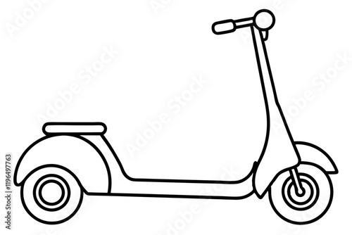 Modern Scooter Line Illustration