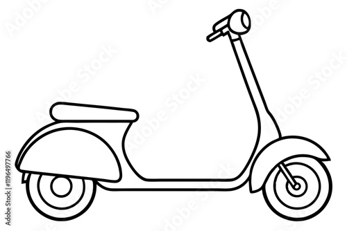 Modern Scooter Line Illustration photo