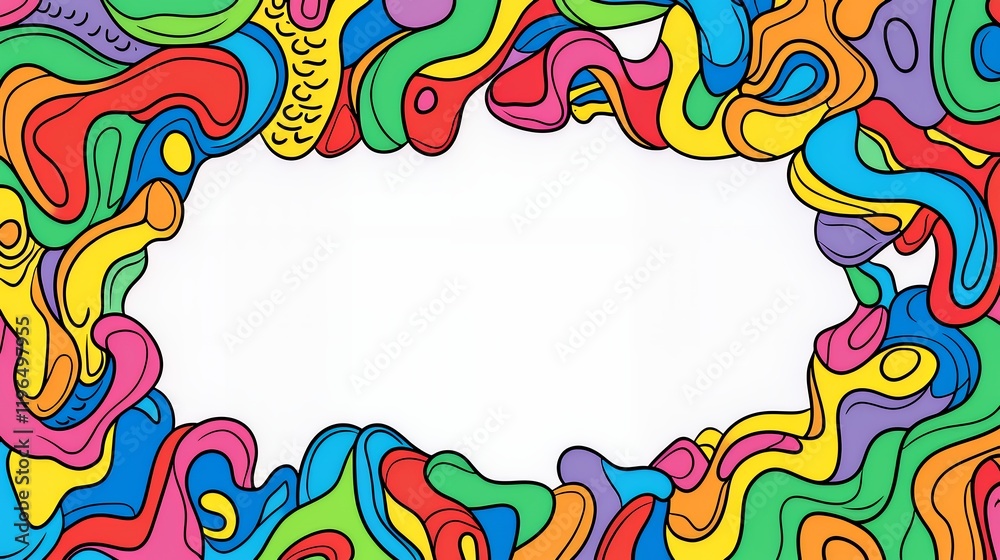 Vibrant Rainbow Abstract Art Frame: A Colorful, Joyful, and Playful Design Vibrant Rainbow Abstract Art Frame: A Colorful, Joyful, and Playful Design
