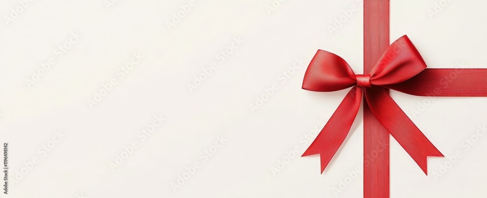 Red ribbon bow on white background. (2) Red ribbon bow on white background. (2)