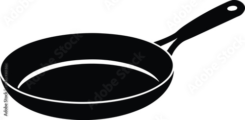 Frying pan silhouette vector, Frypan icon vector illustration