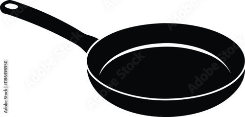 Frying pan silhouette vector, Frypan icon vector illustration