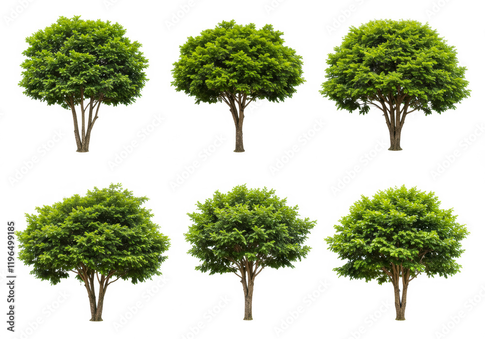 Tropical trees isolated on white background ideal for design advertising and architectural projects Tropical trees isolated on white background ideal for design advertising and architectural projects